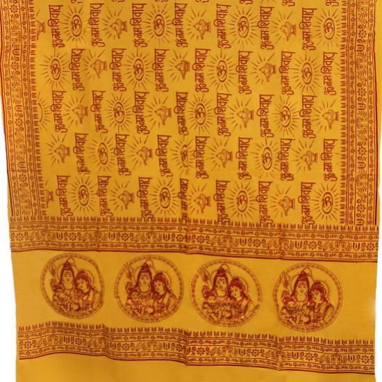 Hindu Meditation & Yoga Prayer Shawl - Shiva, Parvati, and Ganesh