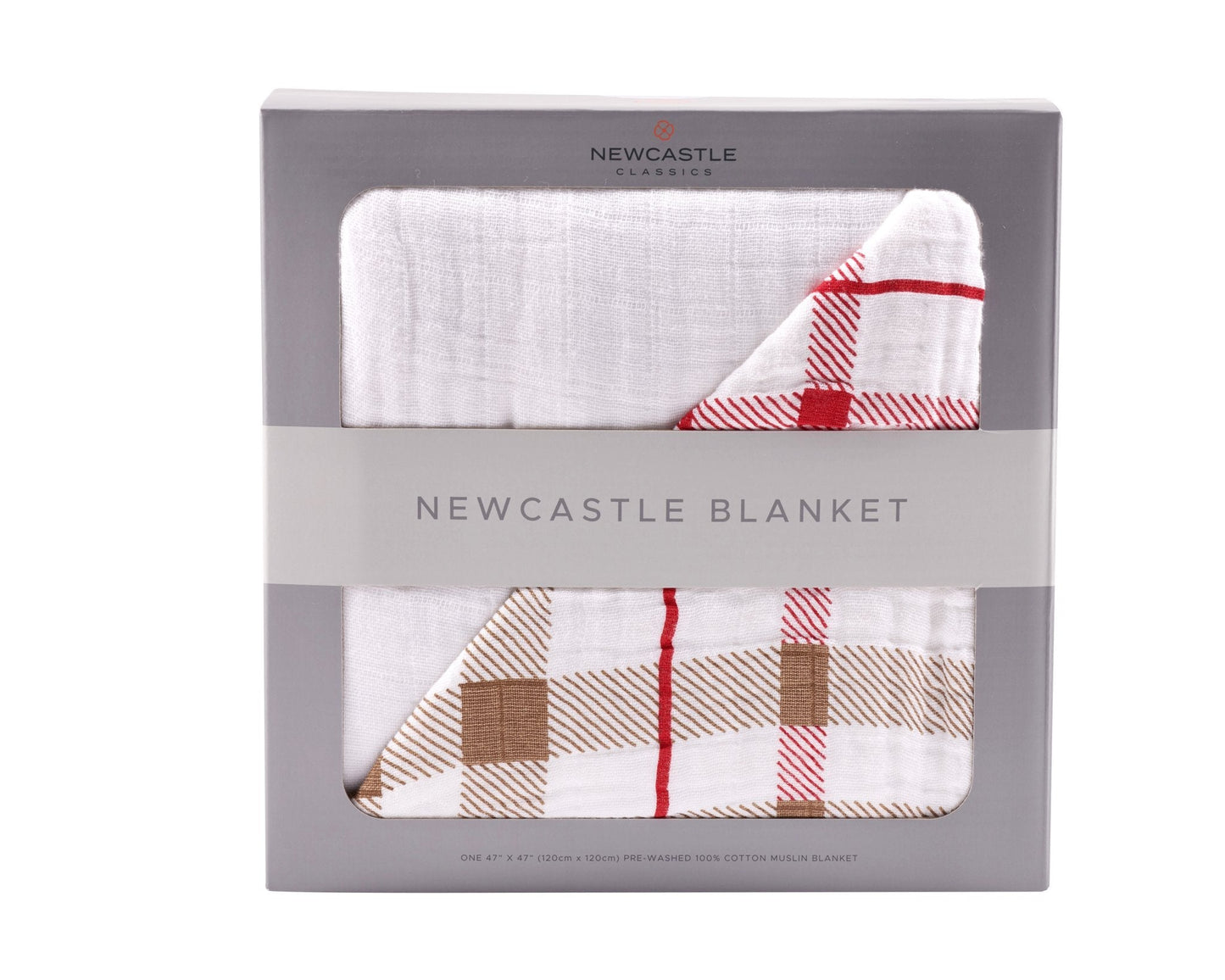 Teddy Bear and Plaid Cotton Muslin Newcastle Blanket