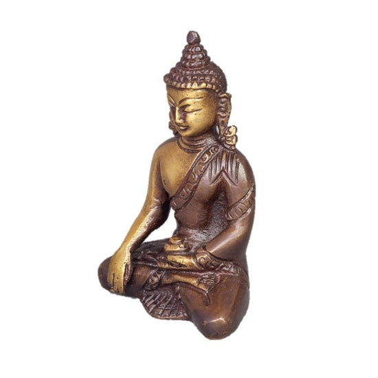 Sitting Buddha in Meditation Pose two-tone color in Brass
