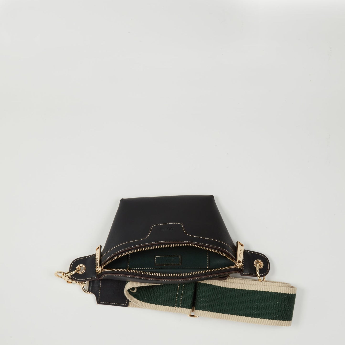 SUSU Chest Sling Bag Shoulder Sling Bag Small Black Handbag Leather Crossbody Sling Bag