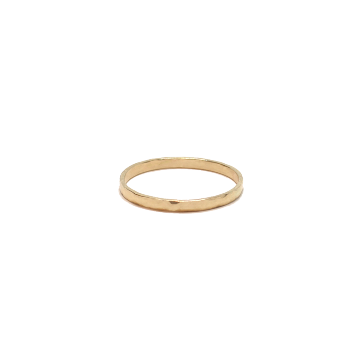14KT Gold Hammered Stacking Ring