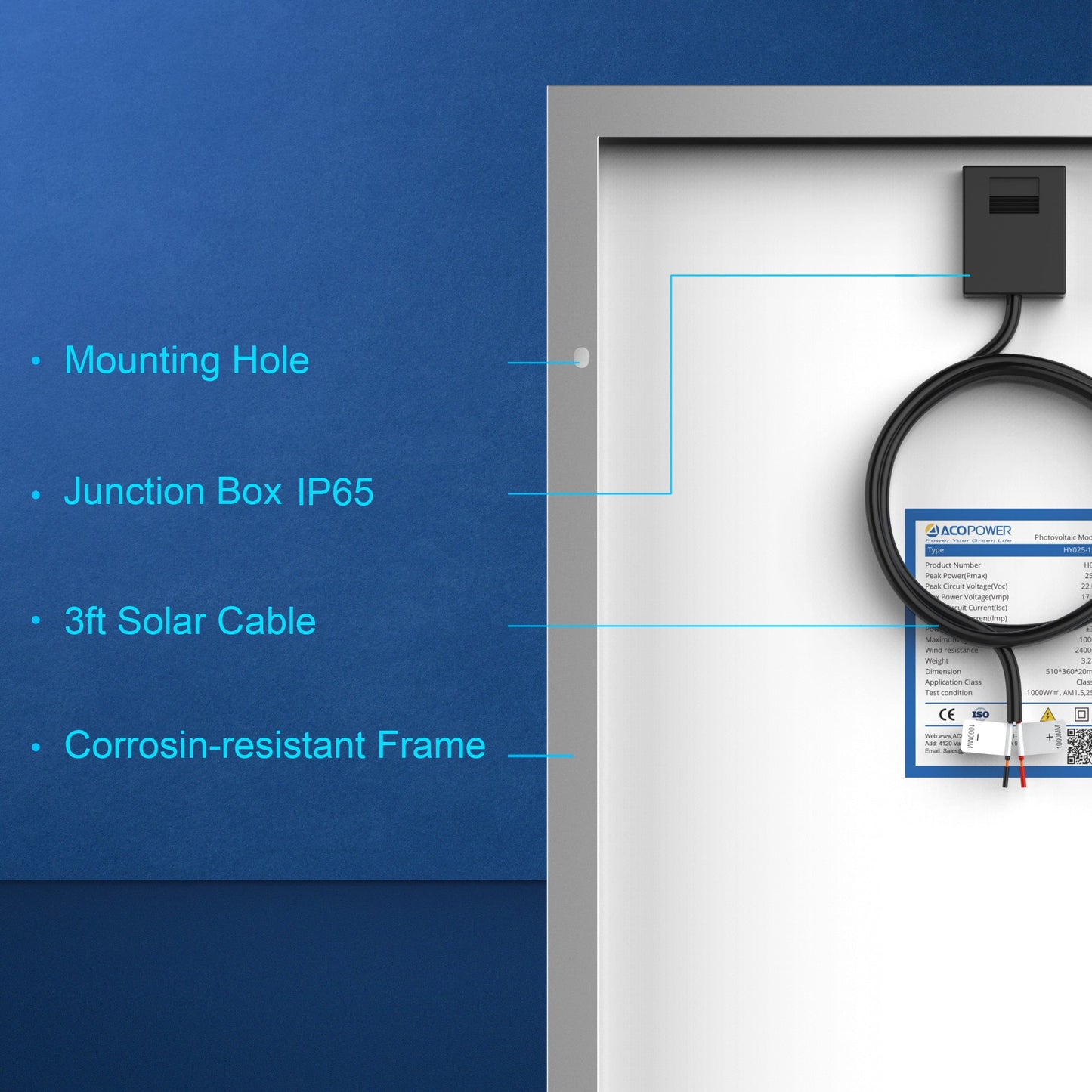 25 Watt 12 Volt Polycrystalline Solar Panel