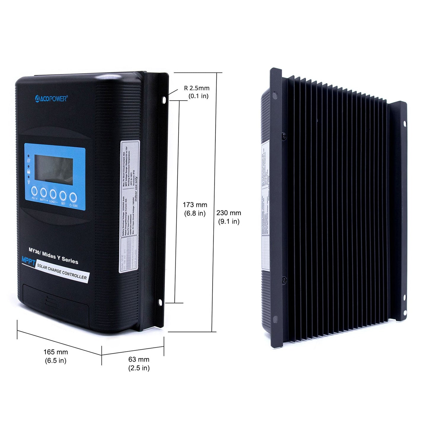 Midas 30 Amp MPPT Solar Charge Controller with MT-50