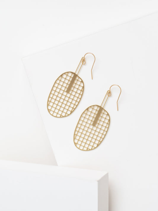 FAN Earrings | brass statement earrings