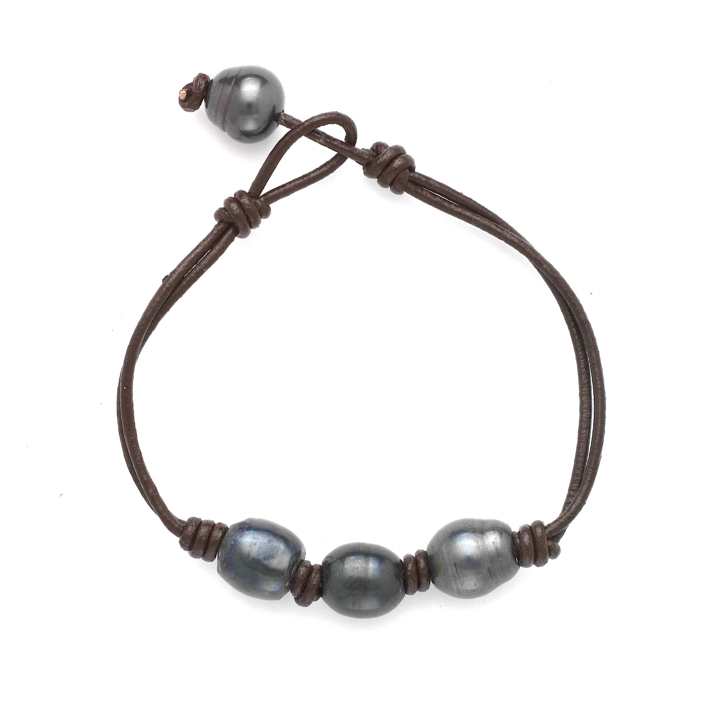 Triple Freshwater Baroque Black Pearl Bracelet