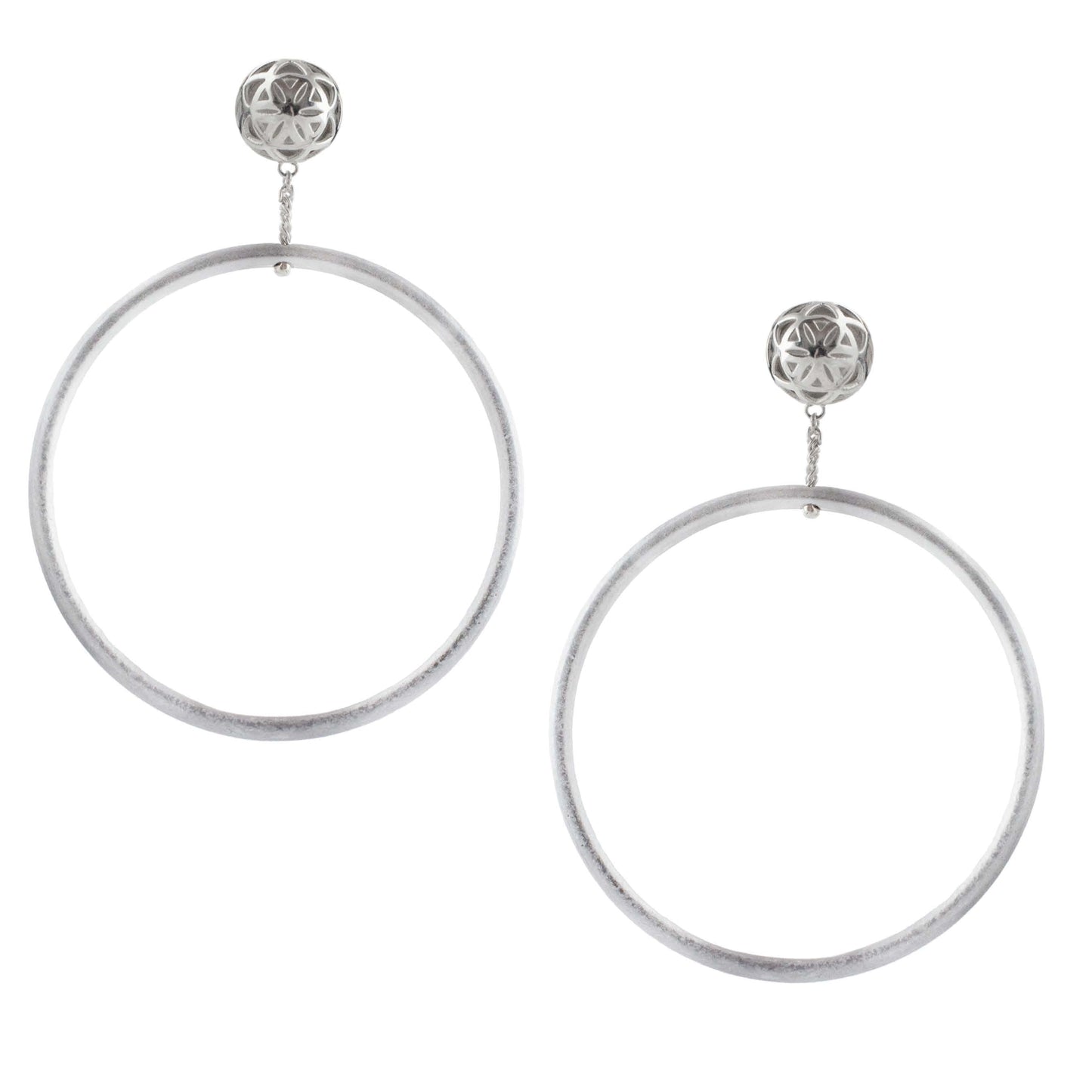SPHERIC SEED OF LIFE HOOP EARRINGS