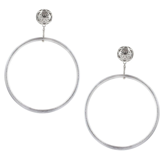 SPHERIC SEED OF LIFE HOOP EARRINGS