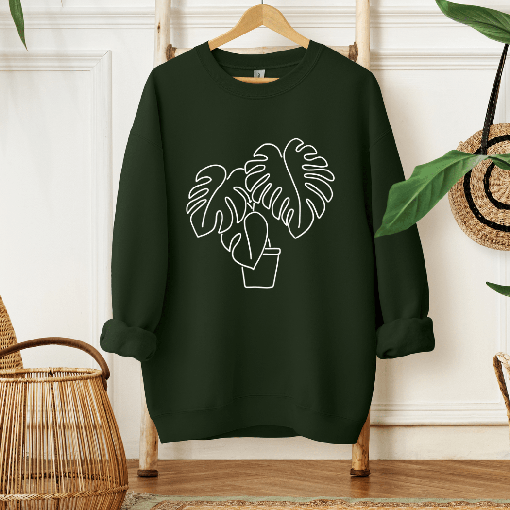Monstera Plant Crew Sweatshirt