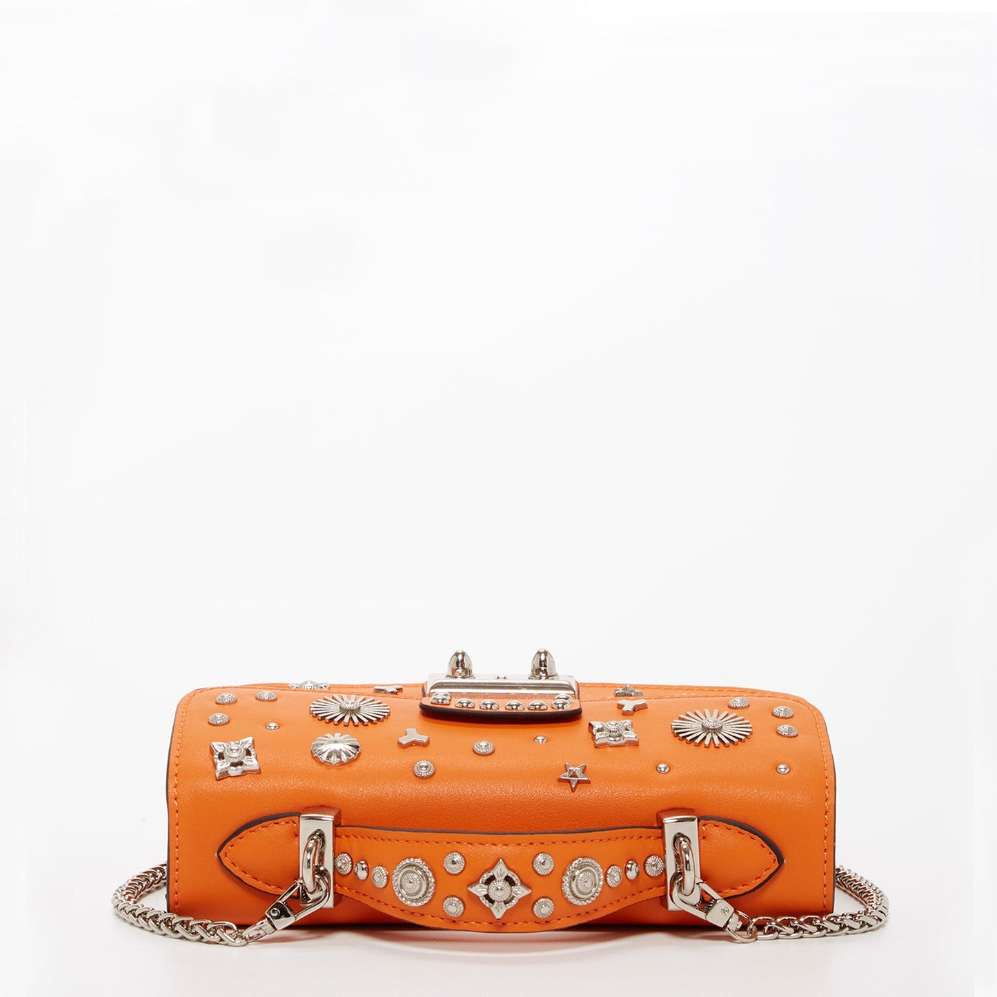 Studded Small Leather Crossbody Bag Orange Purse Cute Handbag  Women's Handbag